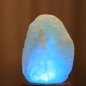 Natural Salt Lamp with Blue Light